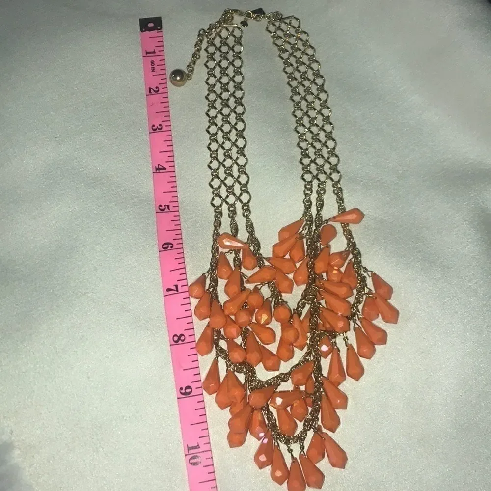 Kate Spade Iridescent Orange Statement Necklace!!